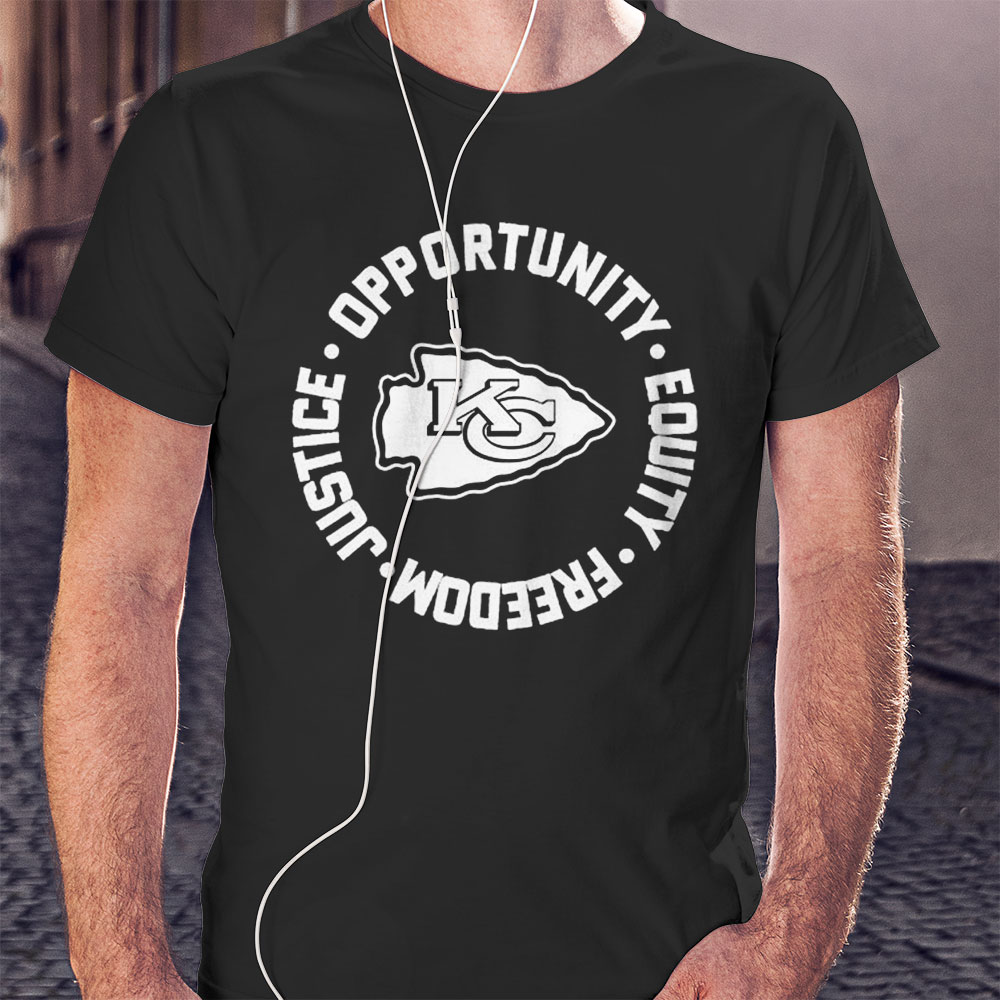 Opportunity Equity Freedom Justice Kansas City Football Shirt Longsleeve