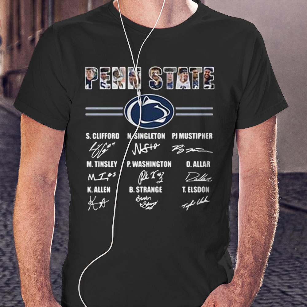 Penn State Football Name Players Signatures Shirt
