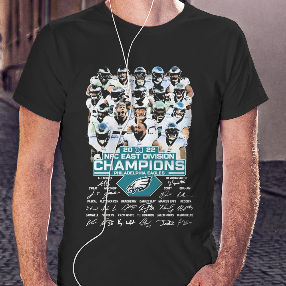 Philadelphia Eagles Team 2022 Nfc East Champions Signatures Shirt