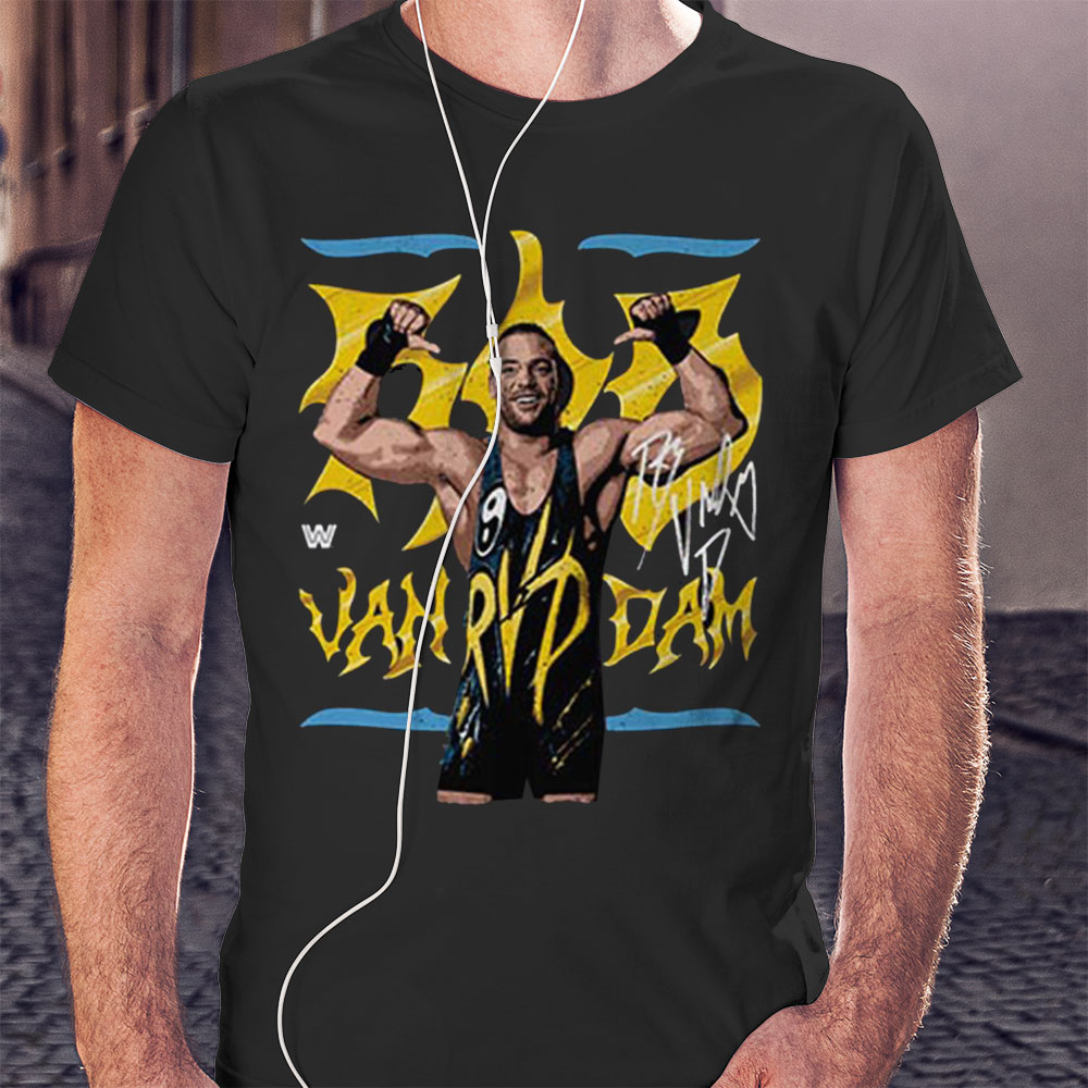 Rob Van Dam Pose With His Signature Wwe Style Shirt Rob Van Dam Pose With His Signature Wwe Style Shirt