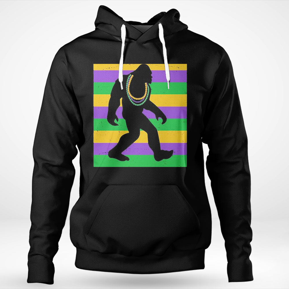 Bigfoot Mardi Gras Festive Shirt Hoodie