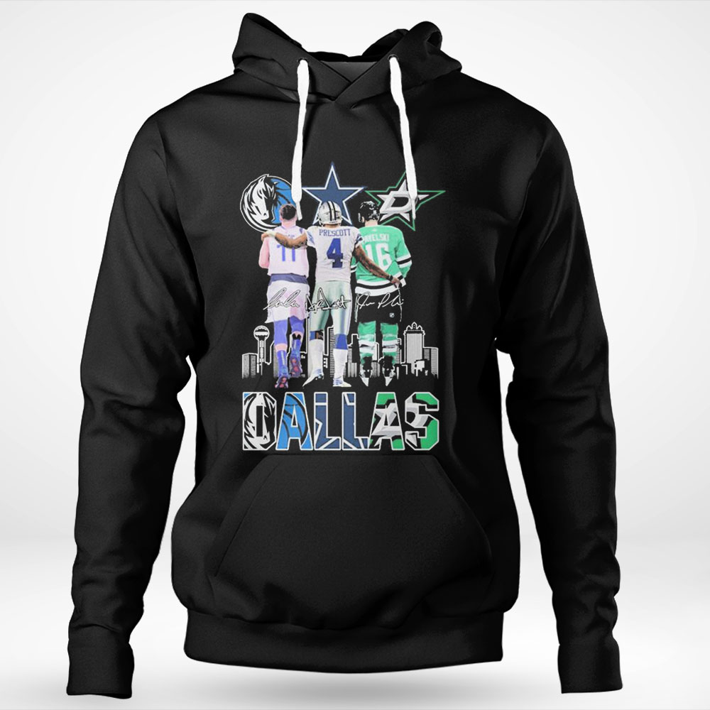 Dallas Sports Dak Prescott Luka Doncic And Joe Pavelski Signatures Shirt Longsleeve
