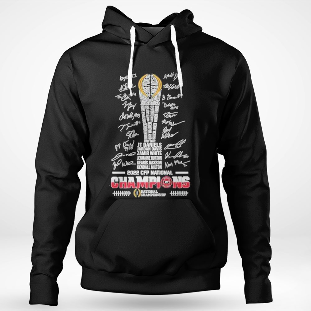 Georgia Bulldogs Team Name 2022 Cfp National Champions Signatures Cup Shirt
