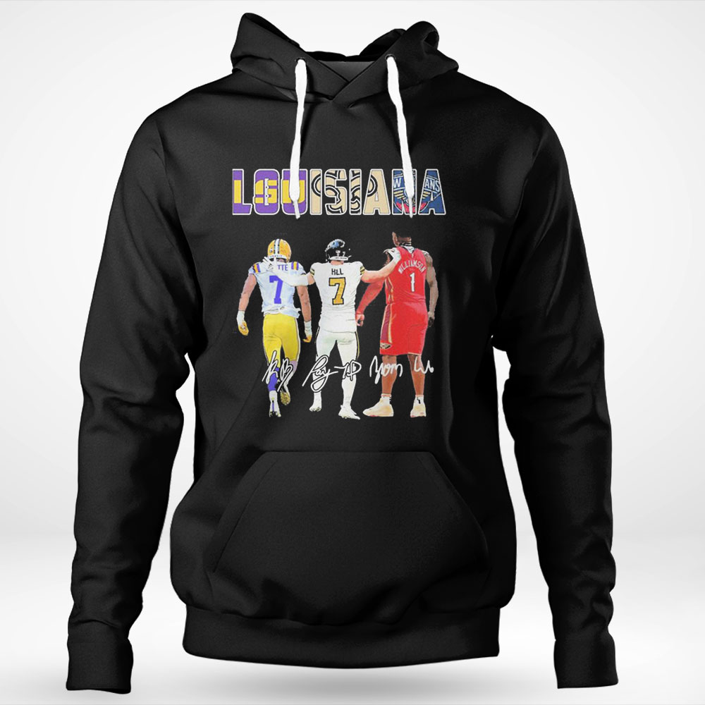 Louisiana Sports Team Leonard Fournette Taysom Hill And Zion Williamson Signatures Shirt