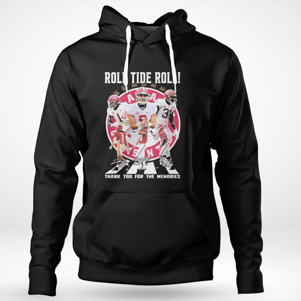 Roll Tide Roll Alabama Crimson Tide Abbey Road Thank You For The Memories Signatures Shirt