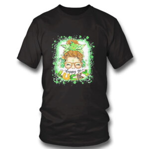 One Lucky Lunch Lady Messy Bun Irish St Patricks Day Shirt, Hoodie