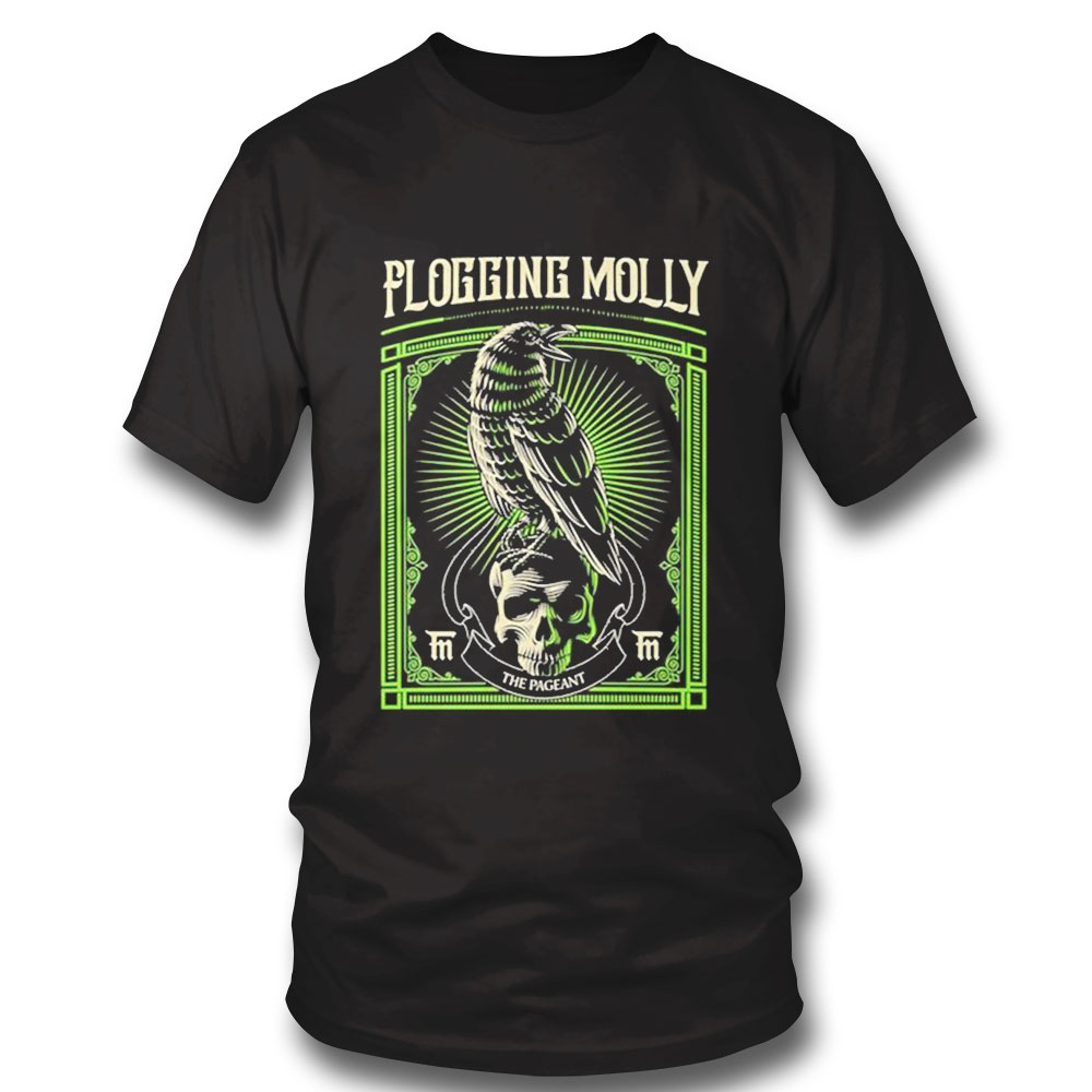Black Crow And Skull Green Background Flogging Molly Shirt Longsleeve