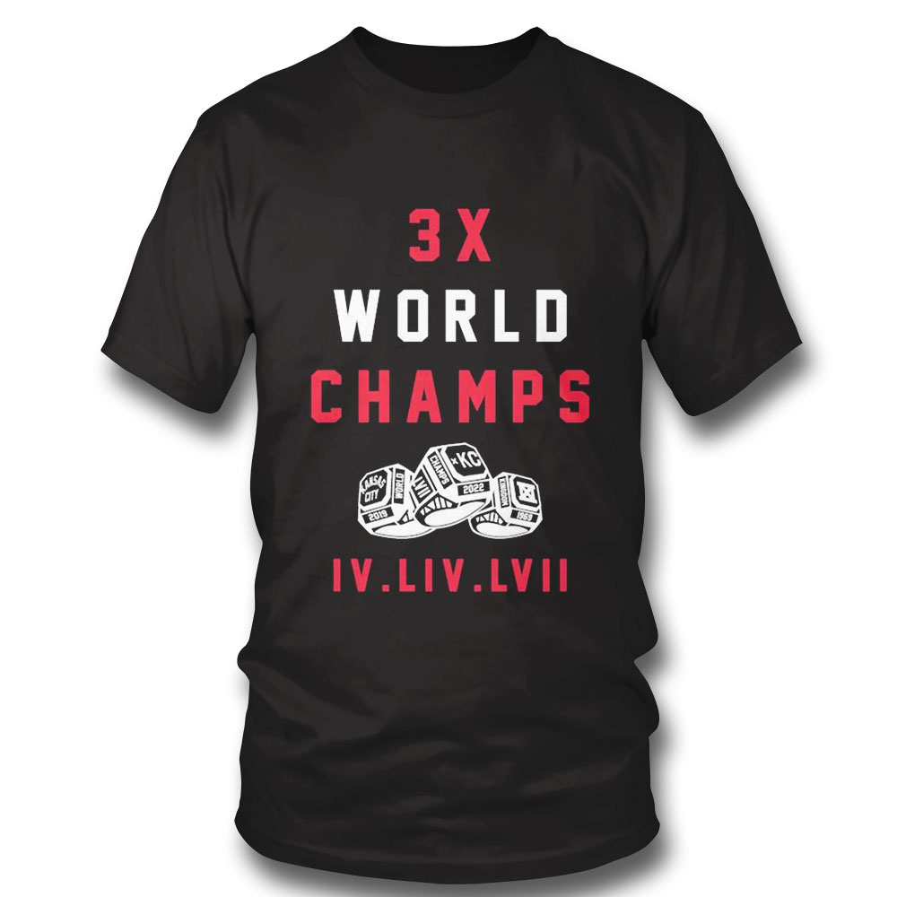 Kansas City Chiefs 3x World Champions Iv Liv Lvii Shirt