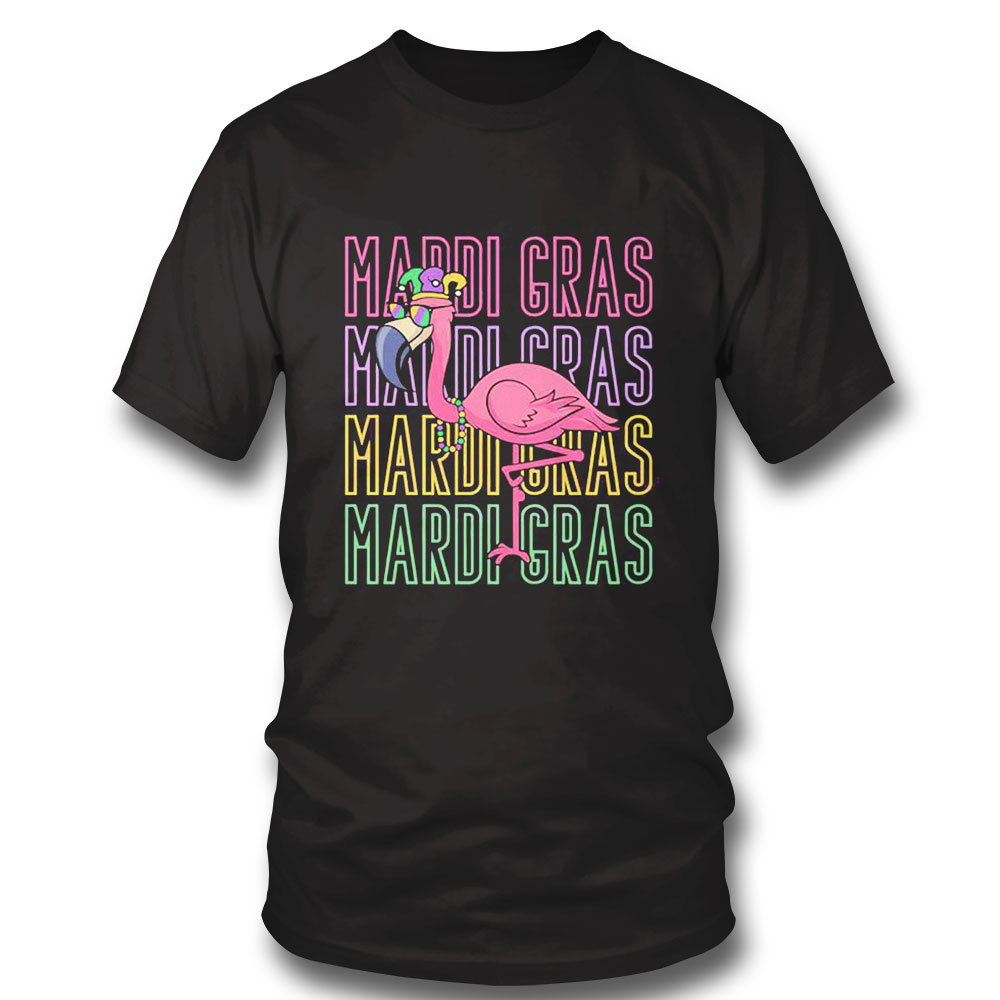 Mardi Gras Flamingo Cute Shirt Ladies Tee