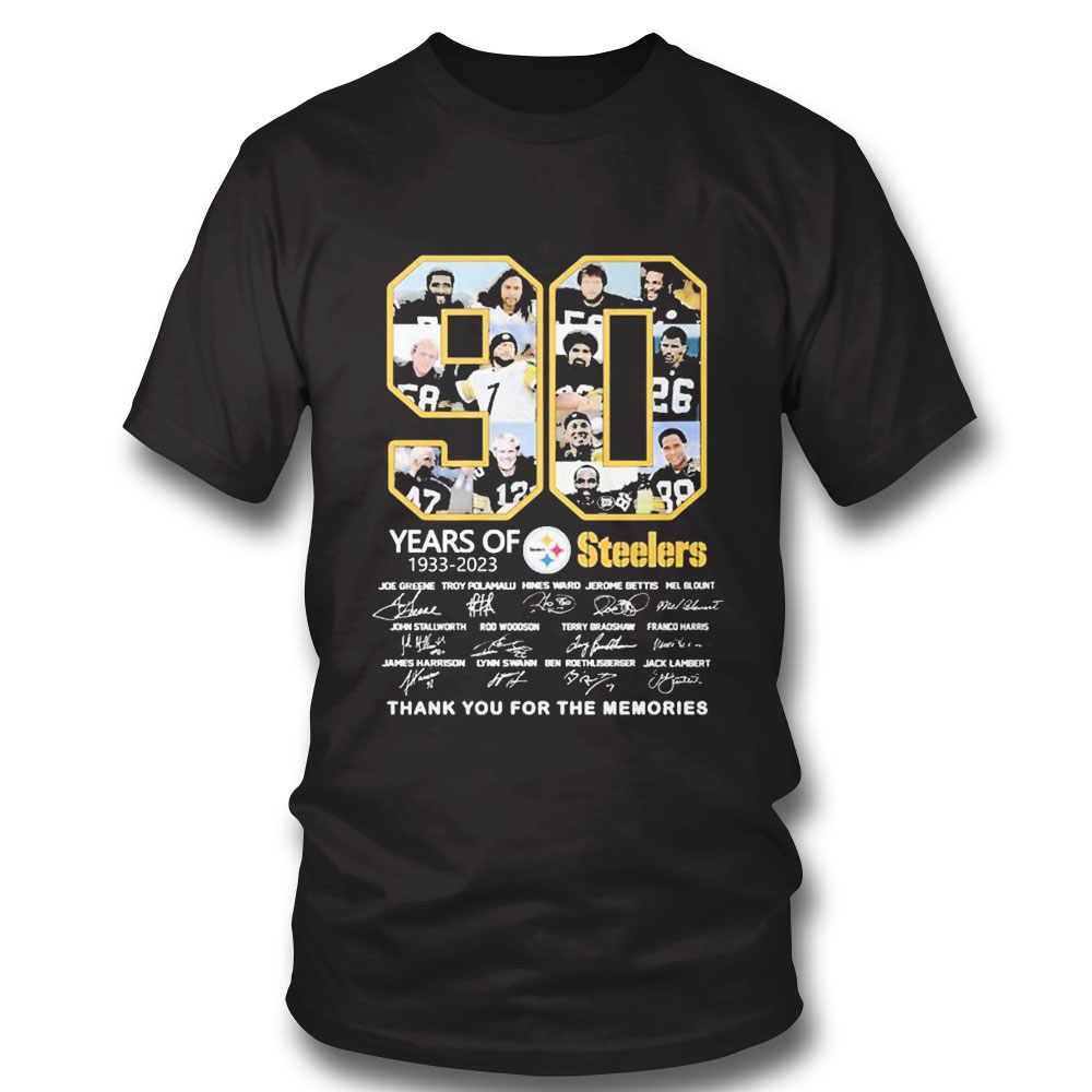 Steelers 90 Years Of 1933 2023 Thankyou For The Memories Shirt Ladies Tee