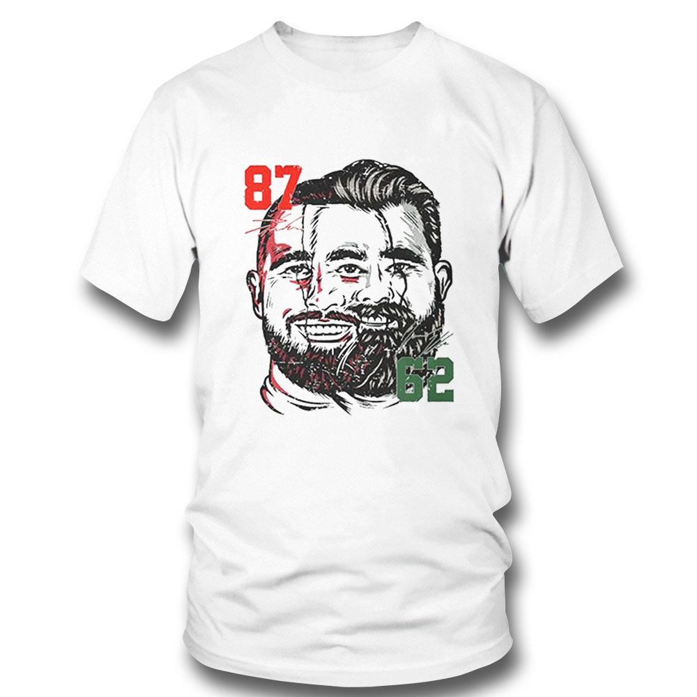 Jason Kelce Travis Kelce Face Signatures Shirt Longsleeve
