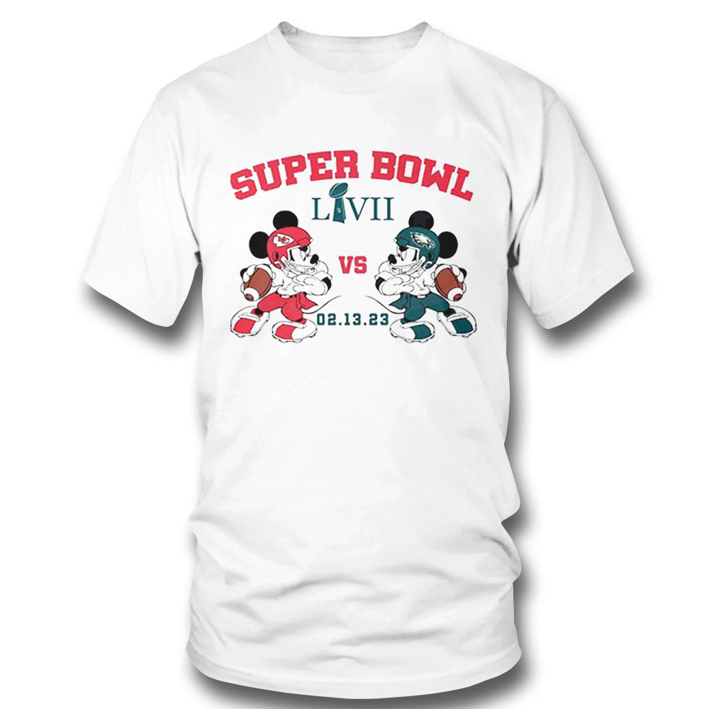 Mickey Mouse Eagles Vs Chiefs Super Bowl 2023 Shirt Longsleeve