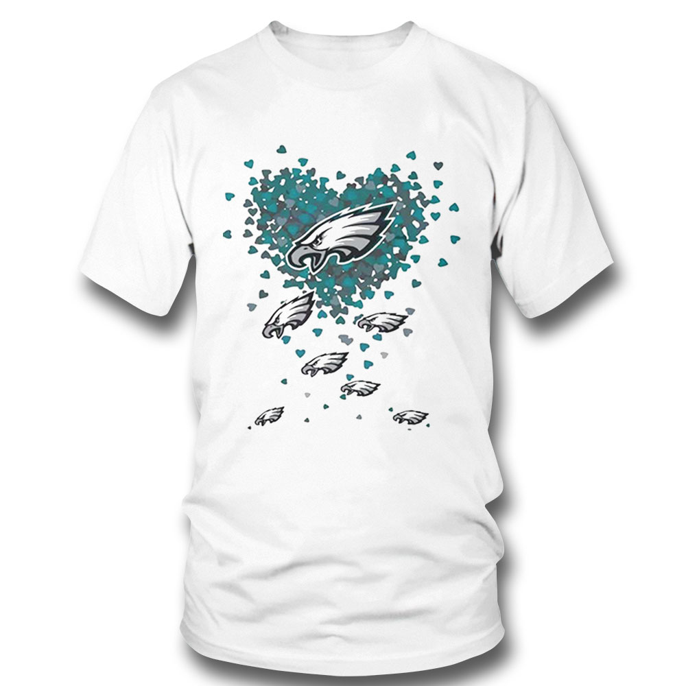 Philadelphia Eagles Tiny Hearts Shape Shirt Ladies Tee