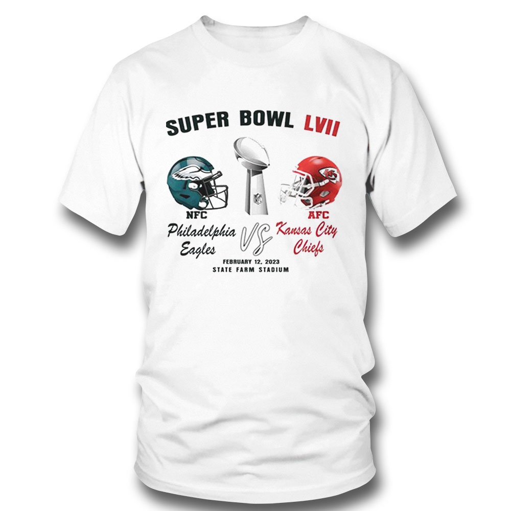 Philadelphia Eagles Vs Kansas City Chiefs Super Bowl Lvii 2023 Shirt Ladies T-shirt