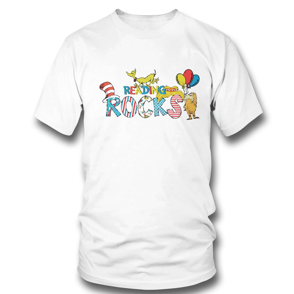 Reading Rocks Dr Seuss Quote Shirt Ladies Tee