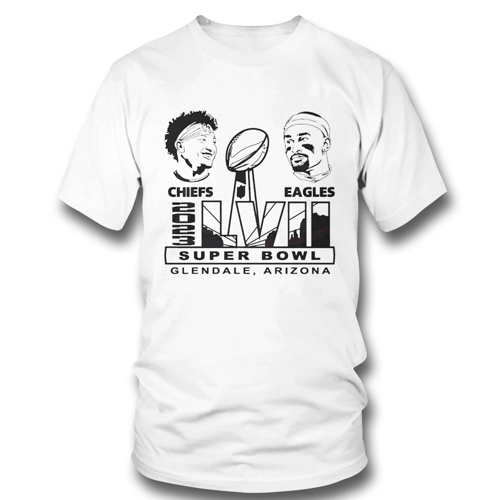 Super Bowl Lvii 2023 Patrick Mohames Vs Jalen Hurt Shirt Ladies Tee