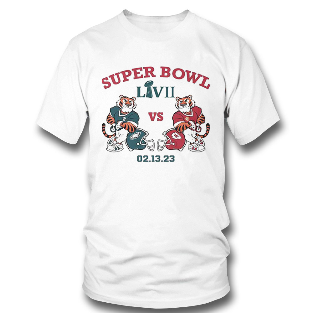 Super Bowl Lvii 2023 Tigers Philadelphia Eagles Vs Kansas City Chiefs Shirt Ladies T-shirt