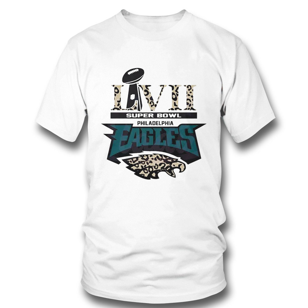 Super Bowl Lvii Philadelphia Eagles Logo Leopart Shirt Ladies Tee