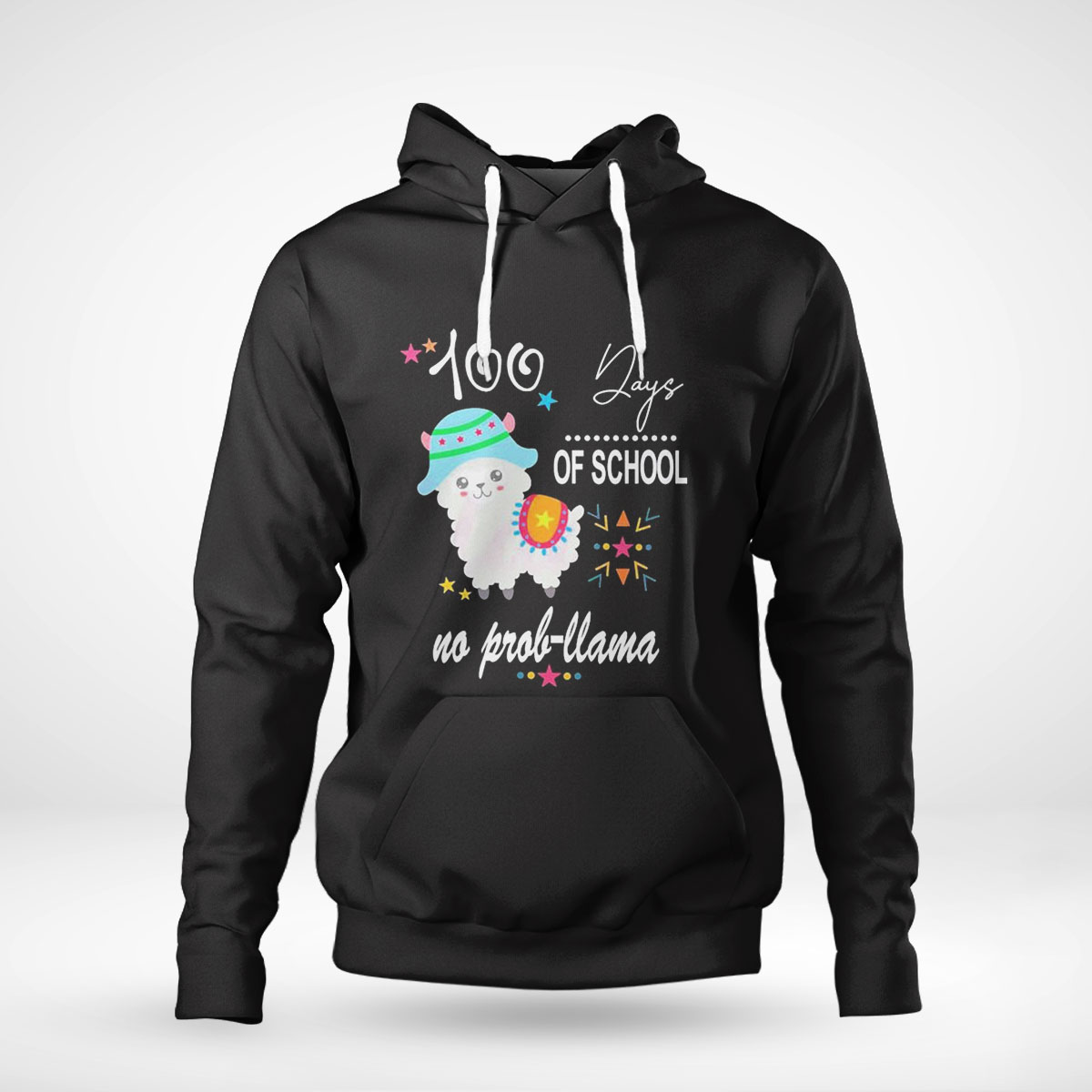 100 Day School Students Llama No Probllama Shirt Ladies Tee