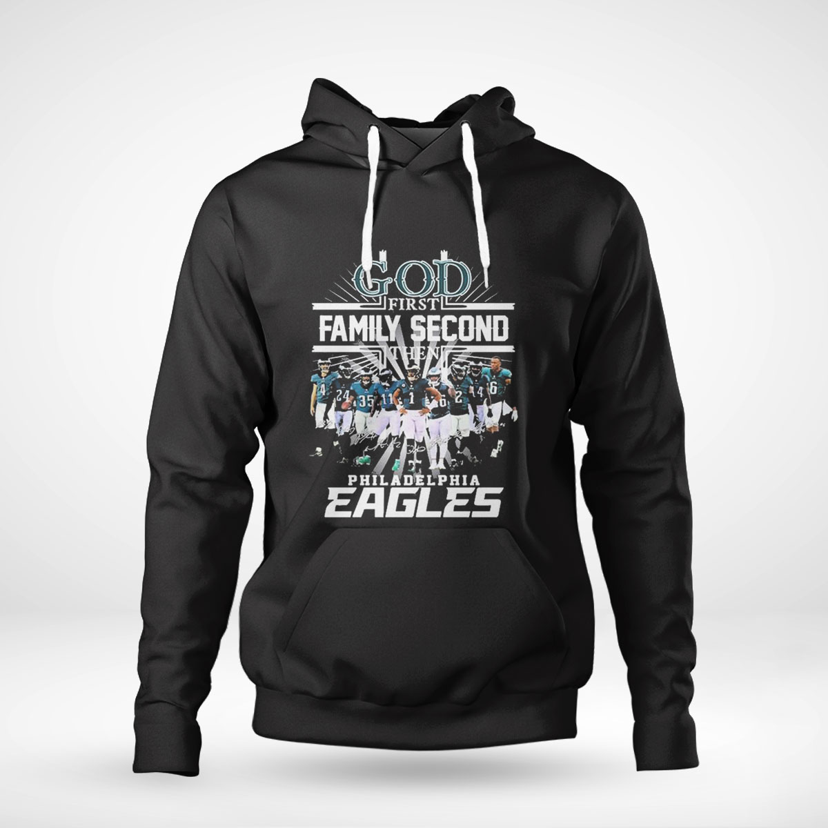 Philadelphia Eagles God First Family Second Team Sport Shirt Ladies Tee