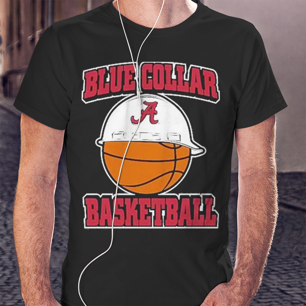Alabama Crimson Tide Blue Collar Basketball Shirt Ladies T-shirt