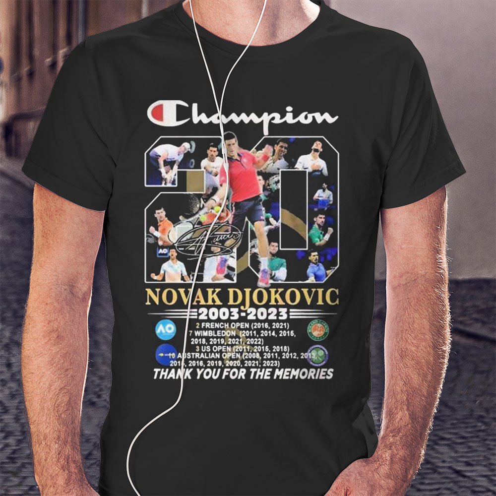 Champion Novak Djokovic 2003 – 2023 Thank You For The Memories Shirt Longsleeve