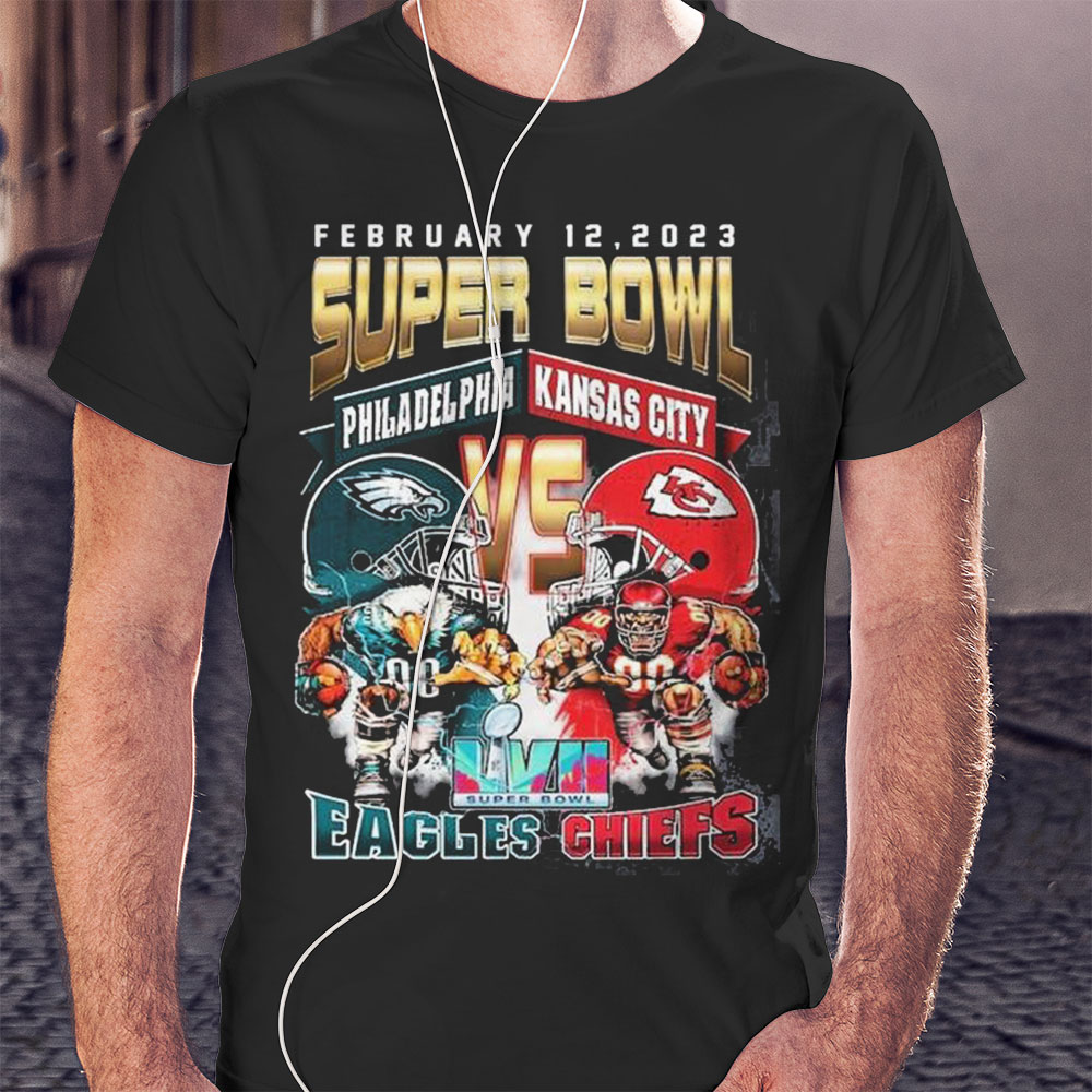 February 12 2023 Super Bowl Championship Philadelphia Eagles Vs Kansas City Chiefs Shirt Longsleeve