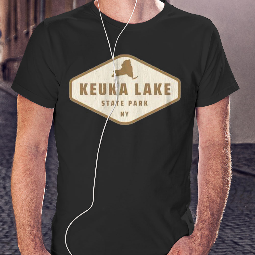 Tree Log Texture Wooded Sign Keuka Lake State Park New York Shirt Ladies T-shirt