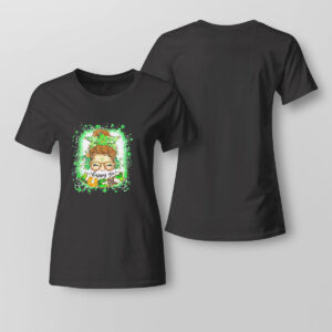 Lady Tee One Lucky Lunch Lady Messy Bun Irish St Patricks Day Shirt Hoodie