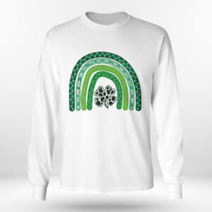 Longsleeve shirt Shamrock Leopard Rainbow St Patricks Day Shirt Hoodie