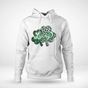 Pullover Hoodie Lucky Shamrock Leopard Pattern Shirt Hoodie