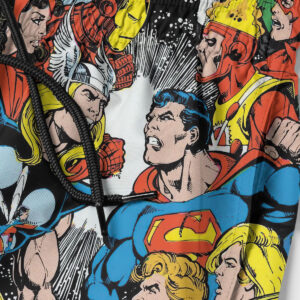 beach hawaiian shorts jla vs avengers comics interview 1983 cover by george perez hawaiian shirt