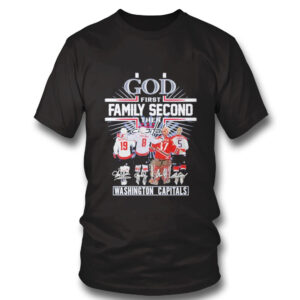 black Shirt God First Family Second Then N Backstrom Alexander Olaf Kolzig Rod Langway Washington Capitals Shirt