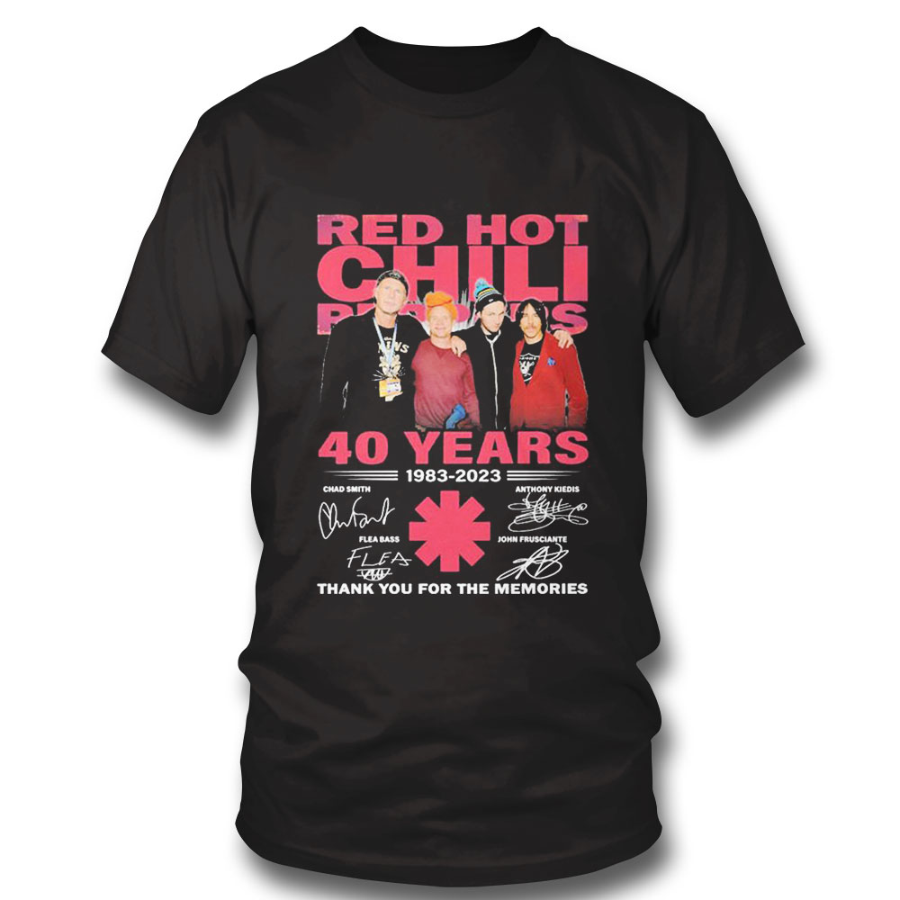 1983 2023 Red Hot Chili Peppers 40 Years Thank You For The Memories Signatures Shirt