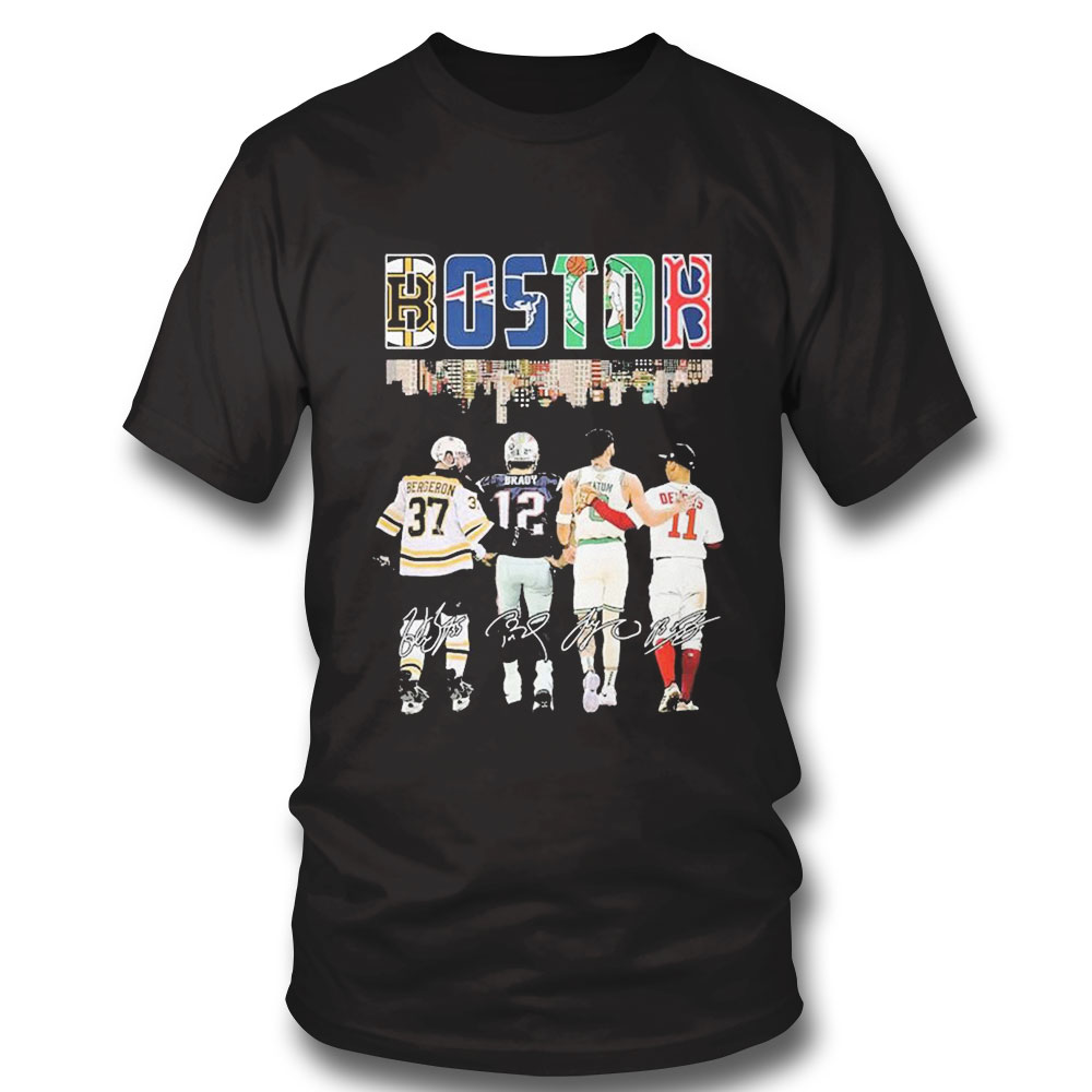 Boston Skyline Sport Teams Players 2023 Signatures Shirt