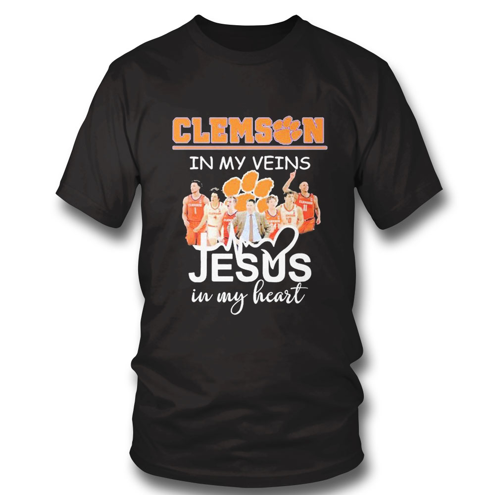 Clemson Tigers Basketball In My Veins Jesus In My Heart Shirt