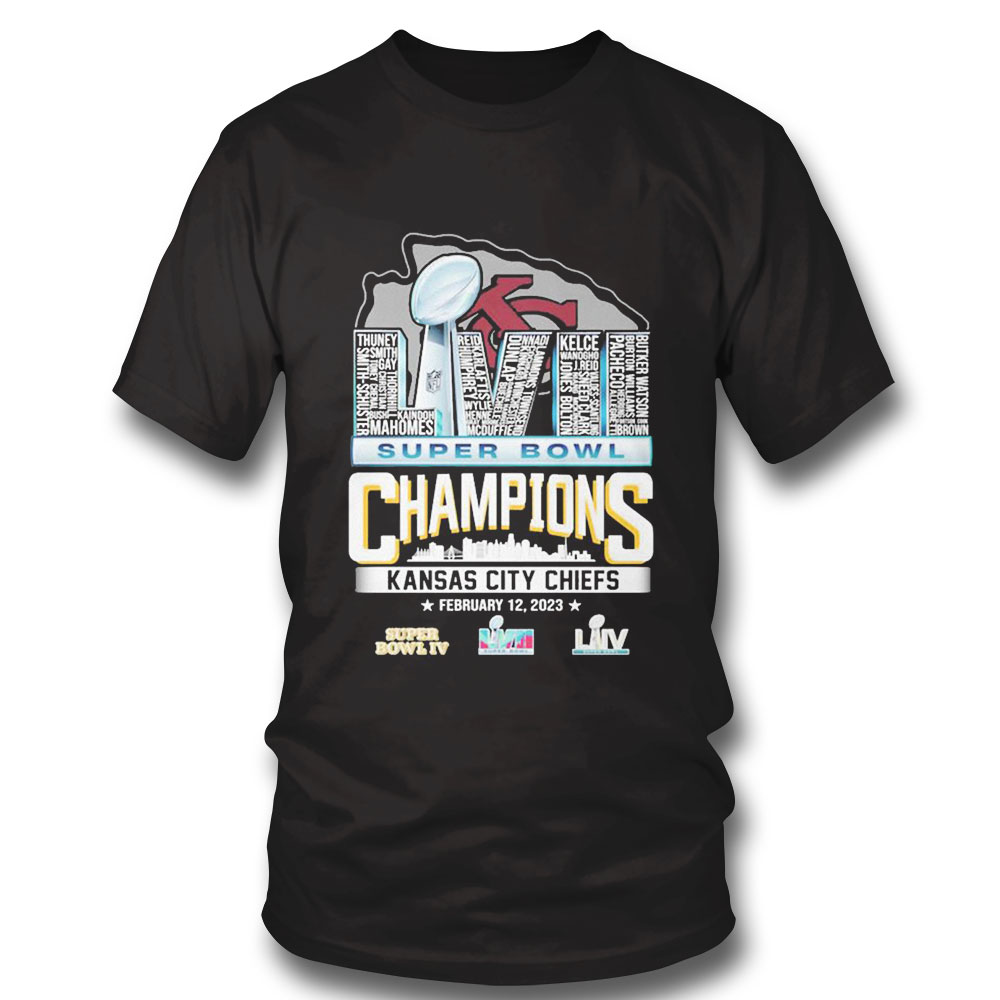 Lvii Super Bowl Champions Kansas City Chiefs Skyline Players Name Shirt Lvii Super Bowl Champions Kansas City Chiefs Skyline Players Name Shirt