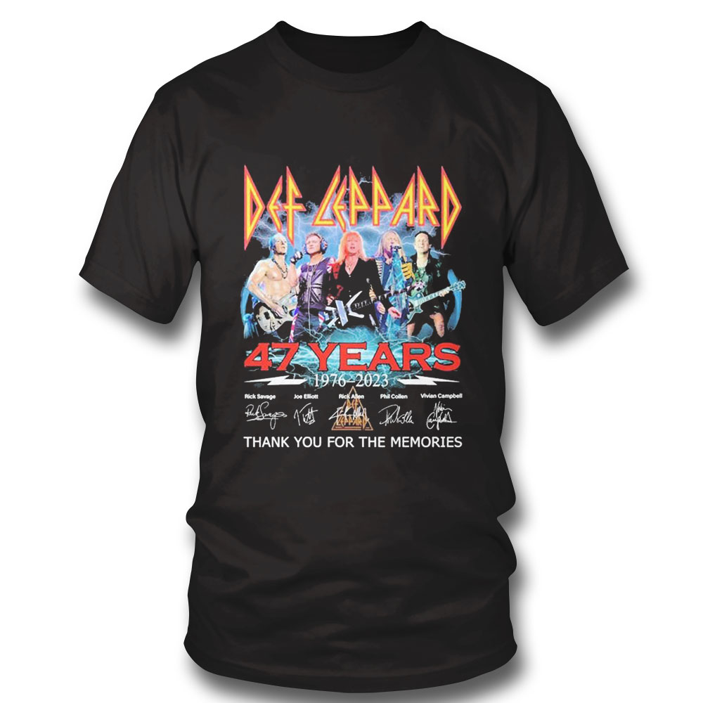 Official Def Leppard 47 Years 1976 2023 Thank You For The Memories Signature Shirt