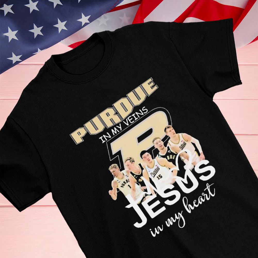 Purdue Boilermakers Basketball In My Veins Jesus In My Heart Shirt Longsleeve T-shirt