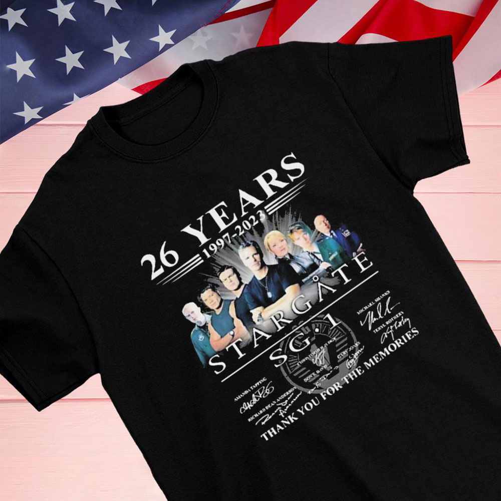 Stargate Sg 1 26 Years 1997 2023 Thank You For The Memories Signatures Shirt Longsleeve T-shirt