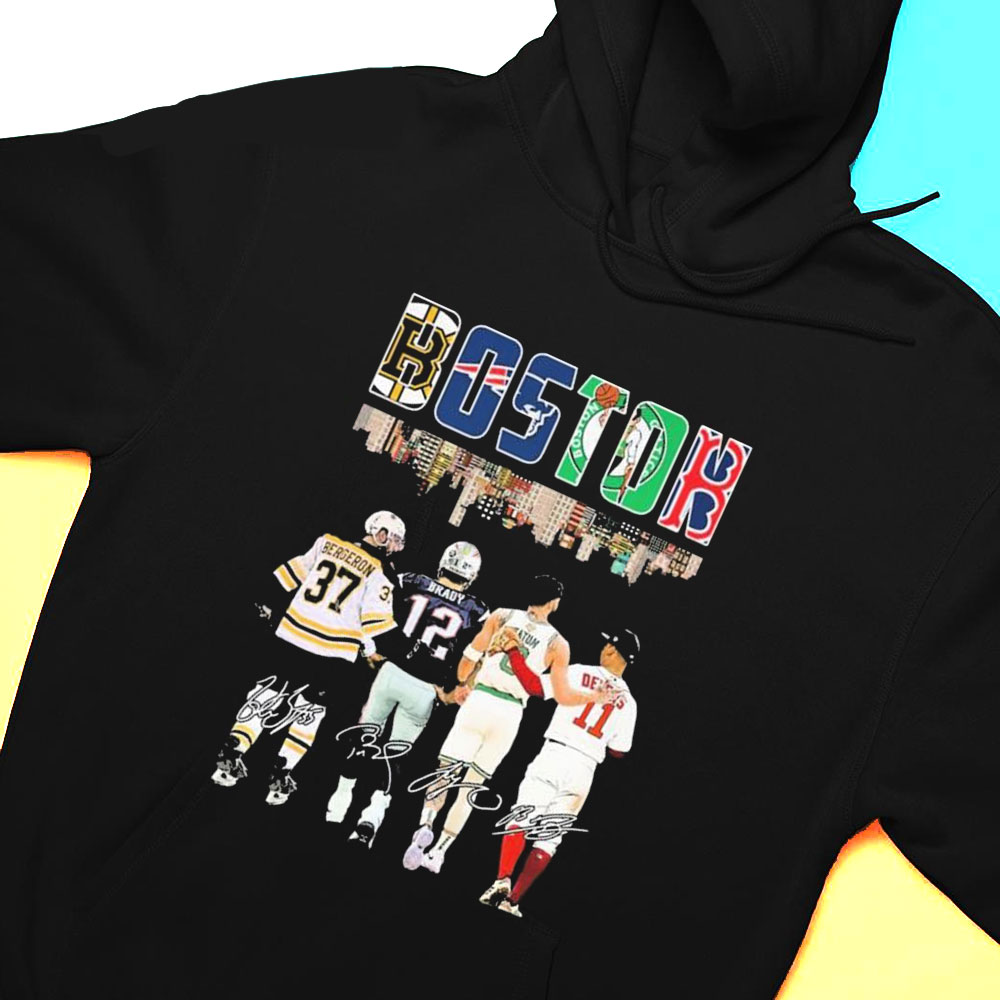 Boston Skyline Sport Teams Players 2023 Signatures Shirt