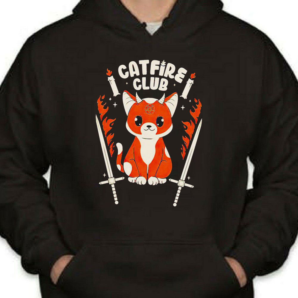 Catfire Club Hoodie Shirt Longsleeve T-shirt