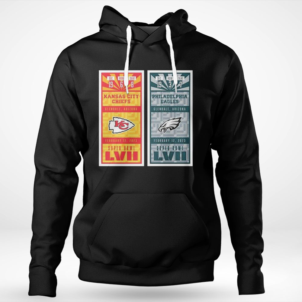 Kansas City Chiefs Vs Philadelphia Eagles Super Bowl Lvii Matchup Golden Ticket Shirt Ladies T-shirt