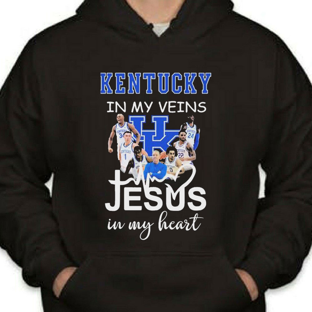 Kentucky Wildcats Basketball In My Veins Jesus In My Heart Shirt Longsleeve T-shirt