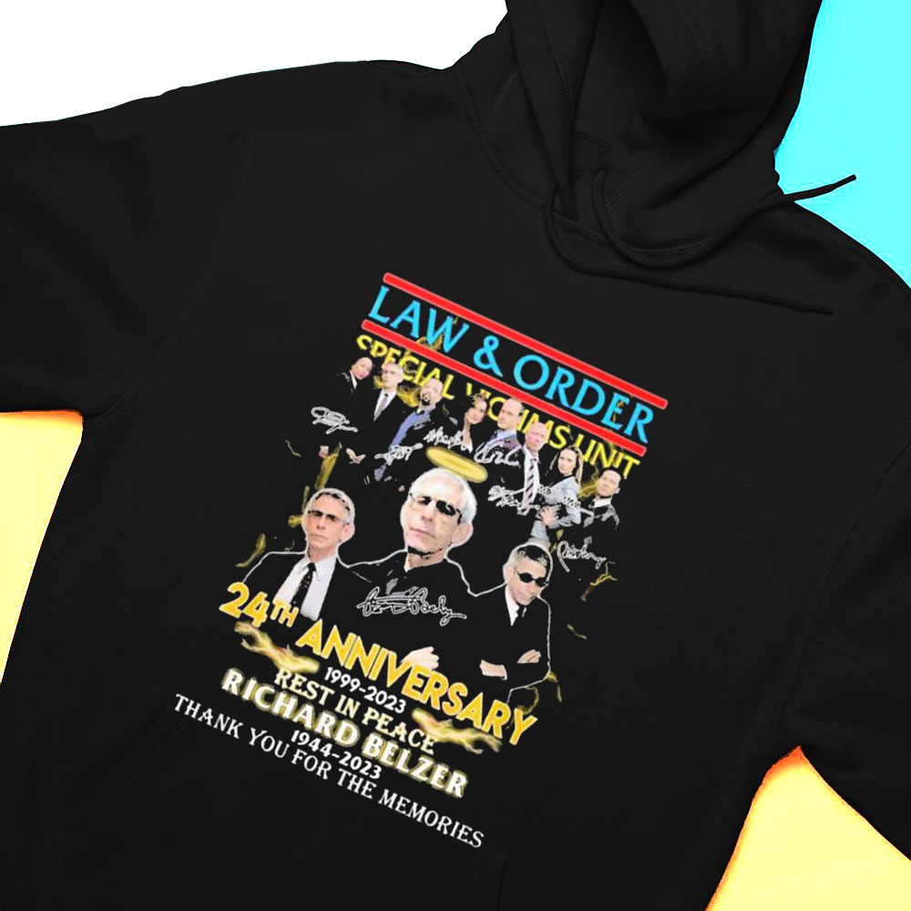Law Order 24th Anniversary 1999 2023 Rest In Peace Richard Belzer 1944 2023 Thank You For The Memories Shirt