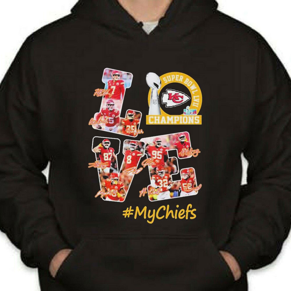 Love Kansas City Chiefs 2023 Super Bowl Lvii Champions Mychiefs Shirt Longsleeve T-shirt