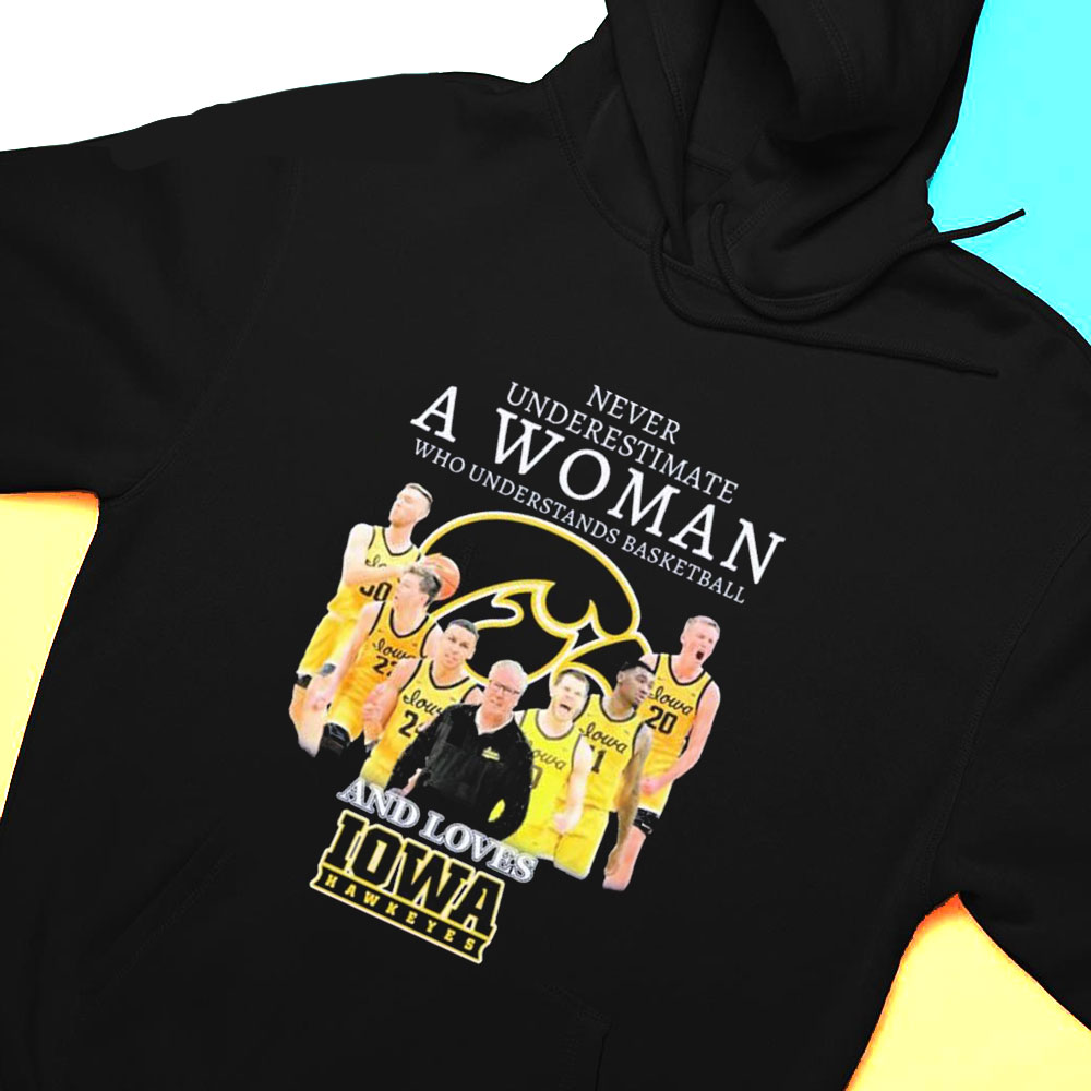 Never Underestimate A Woman Who Understands Basketball And Loves Iowa Mens Basketball Shirt