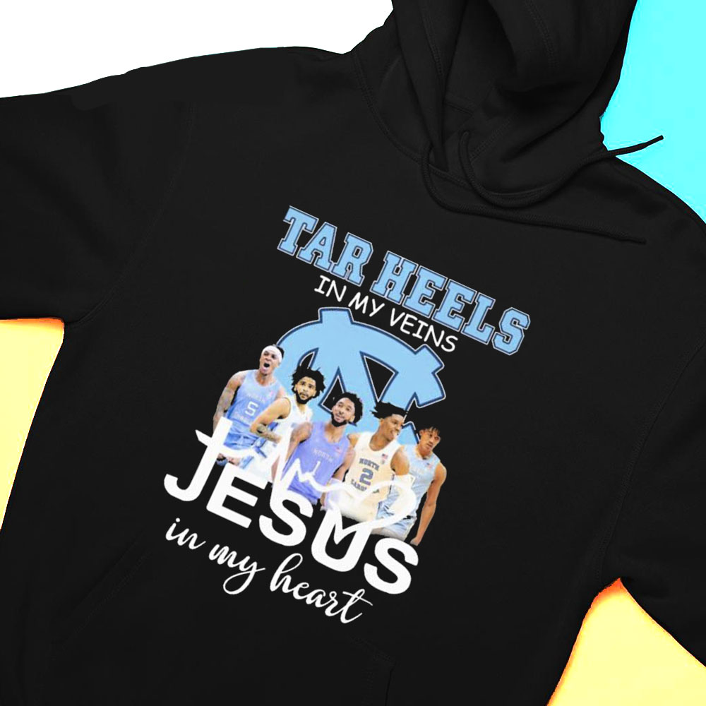 North Carolina Basketball In My Veins Jesus In My Heart Shirt