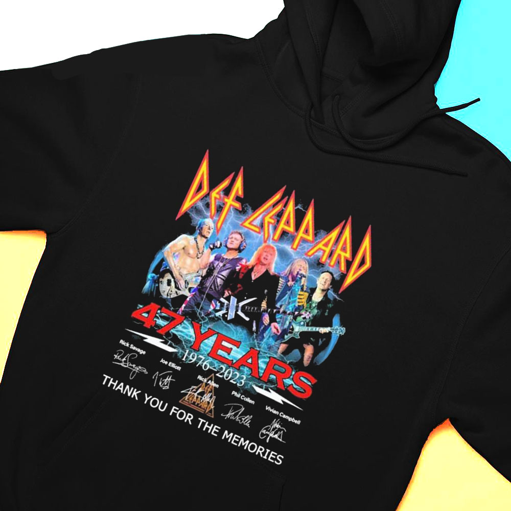 Official Def Leppard 47 Years 1976 2023 Thank You For The Memories Signature Shirt