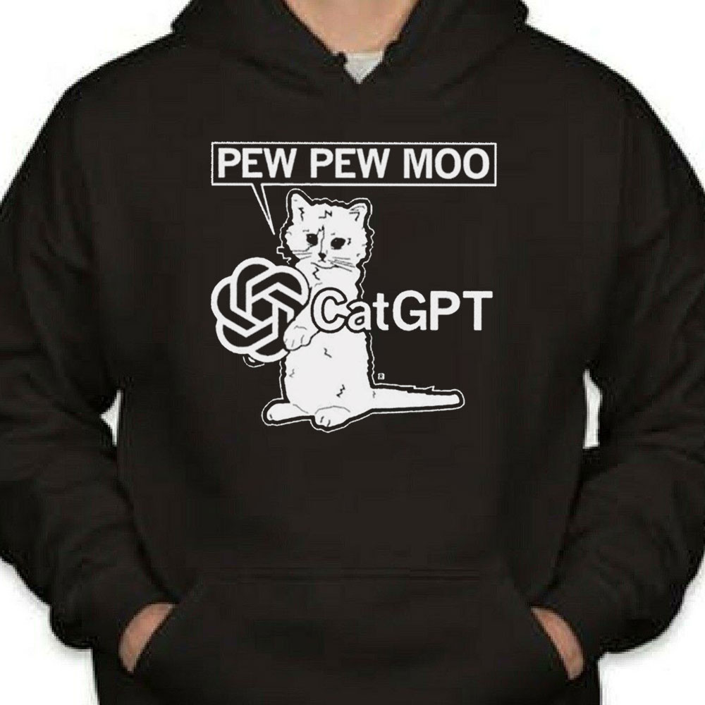 Pew Pew Moo Catgpt Art Shirt Longsleeve T-shirt Pew Pew Moo Catgpt Art Shirt Longsleeve T-shirt